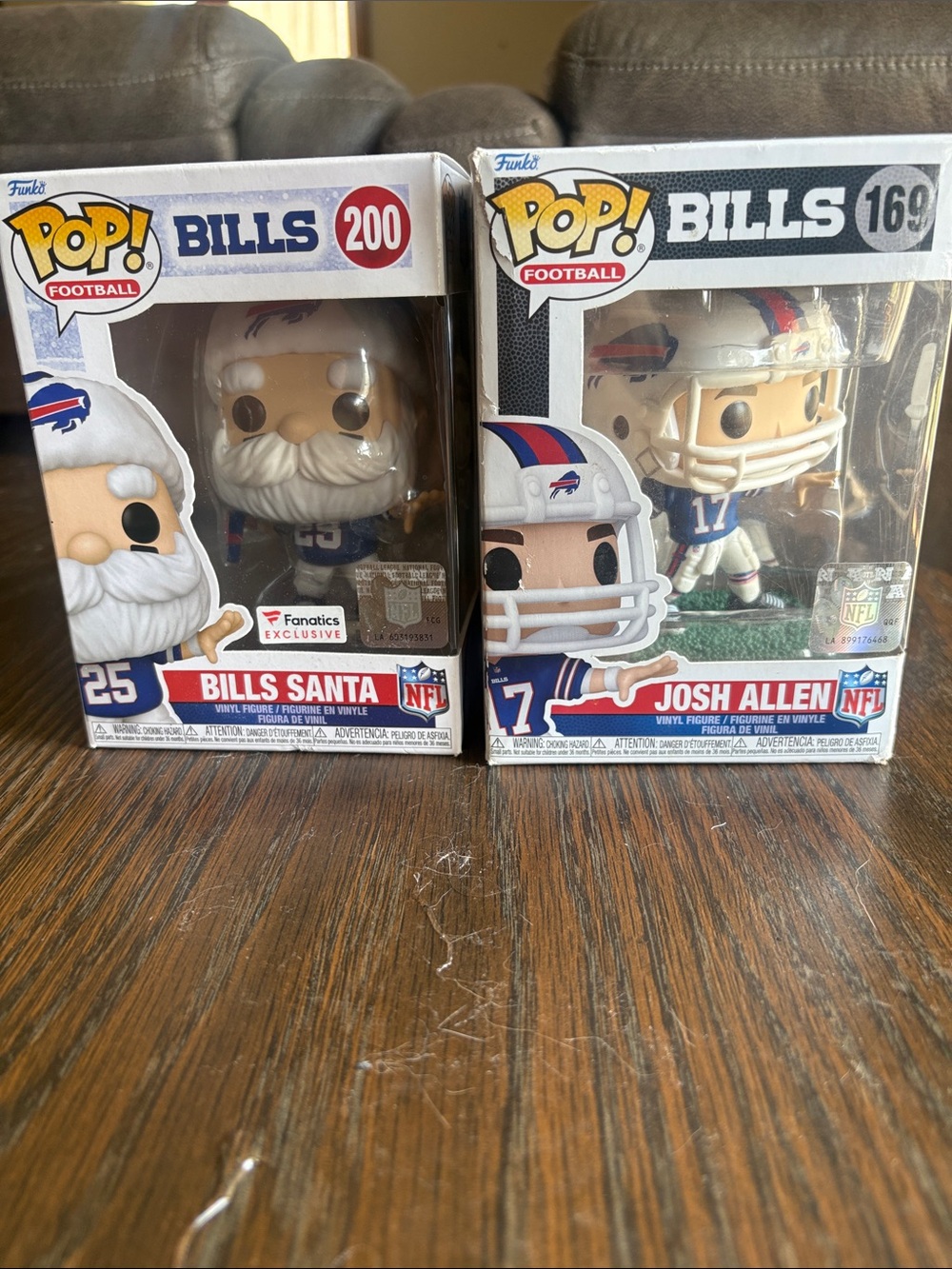Funko Bills Josh Allen & Bills Santa Duo - White, Blue, Red